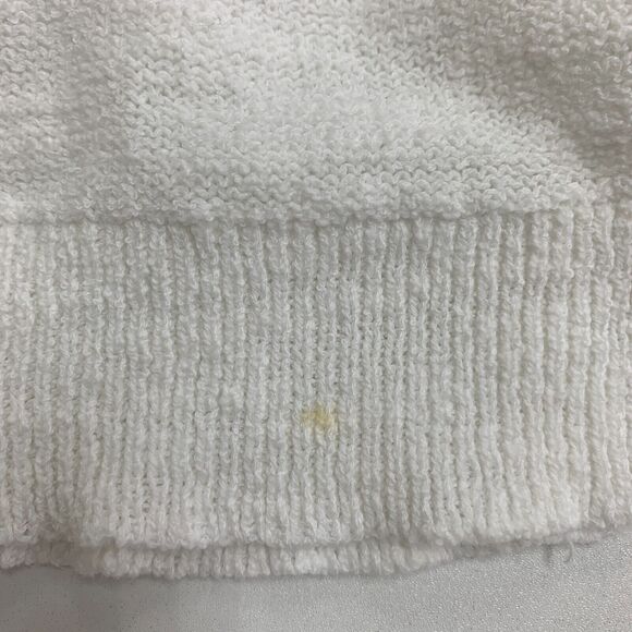 Lou & Grey Knit Tank Top Womens S Small White Striped Crew Neck Ribbed Trim - Picture 8 of 13